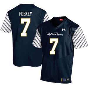 Notre Dame Fighting Irish Men's Isaiah Foskey #7 Navy Under Armour Alternate Authentic Stitched College NCAA Football Jersey XGK5099ME